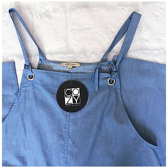 LAST ONE❗COZY CASUAL Chic Relaxed Light Chambray Overalls - Picture 4 of 9